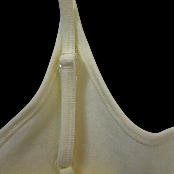 Yellow Sleeveless Crop Top With Adjustable Straps S 92% Polyamide 8% Elastane - Picture 5 of 5